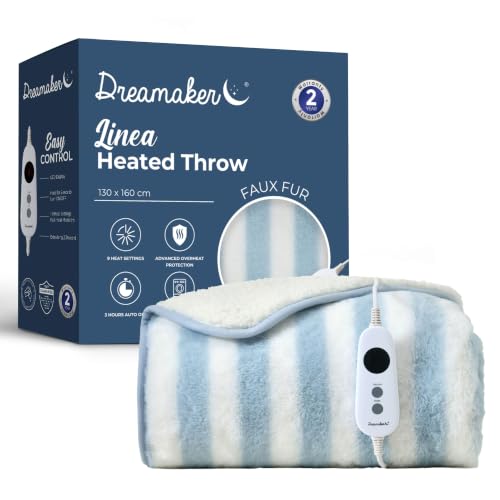 Dreamaker Linea Striped Heated Throw