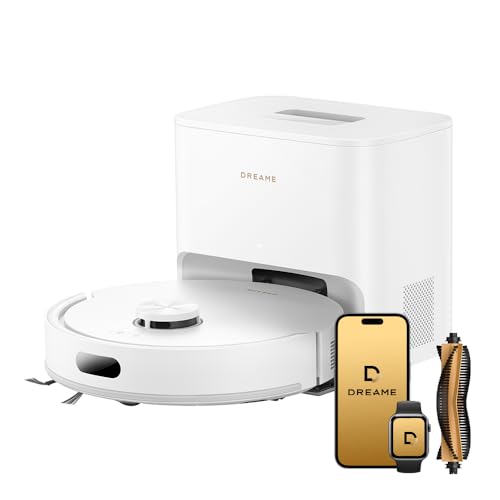 dreame F20 Eco Plus Robot Vacuum and Mop 2-in-1, 18,000Pa Suction, Auto-Empty Upgraded from F10,Obstacle Avoidance, Mopping, Dual Anti-Tangle System, Smart LiDAR Navigation, App & Voice Control, White