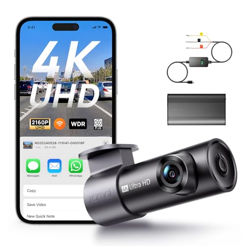 【70mai Dash Cam M310 Plus 4K + Hardwire Kit UP06 + Battery Pack】 70mai Dash Cam M310 Plus 4K, DashCam Front with Smart Voice Control Mini Dash Camera for Cars, Night Vision, 140° Wide-Angle, WDR