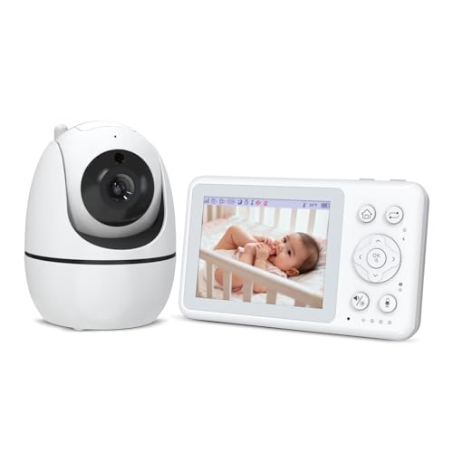 3.2" Baby Monitor with Camera, Video, Night Vision, FHSS, Two-Way Audio, Temperature, Lullabies, VOX, 360° Rotation, 300m Range