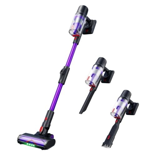 SIXPAD S80 Cordless Stick Vacuum Cleaner, 45kPa Suction, 550W Brushless Motor, 55-Min Runtime, Self-Standing Lightweight Vacuum for Pet Hair, Carpet & Hard Floors