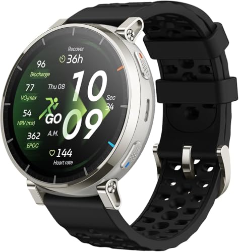 Amazfit Active 3 Premium GPS Running Smart Watch, 1.32" AMOLED Sapphire Display, 12-Day Battery, 4GB Offline Maps, 170+ Workout Modes, 5 ATM, Apex Silver