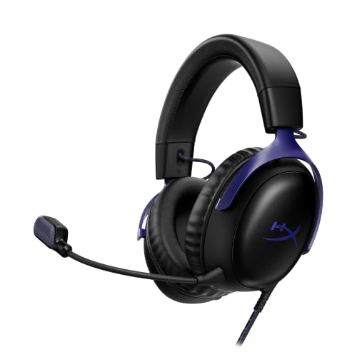 HyperX Cloud III – Wired Gaming Headset, PC, PS5, Xbox Series X|S, Angled 53mm Drivers, DTS, Memory Foam, Durable Frame, Ultra-Clear 10mm Mic, USB-C, USB-A, 3.5mm – Black/Blue