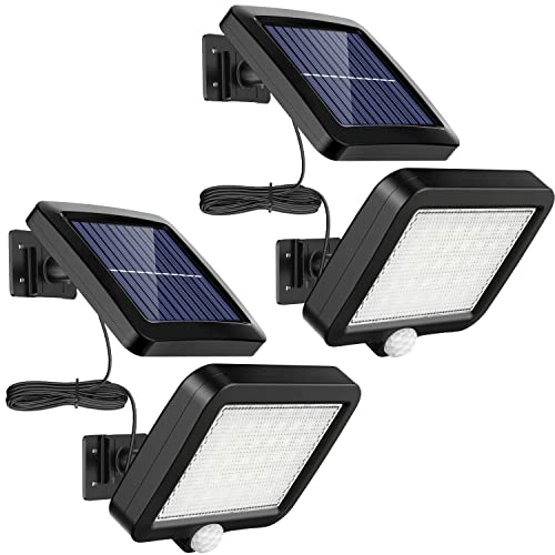 Solar Wall Light Outdoor, 56 LED Motion Detector Solar Light (2 Pack)